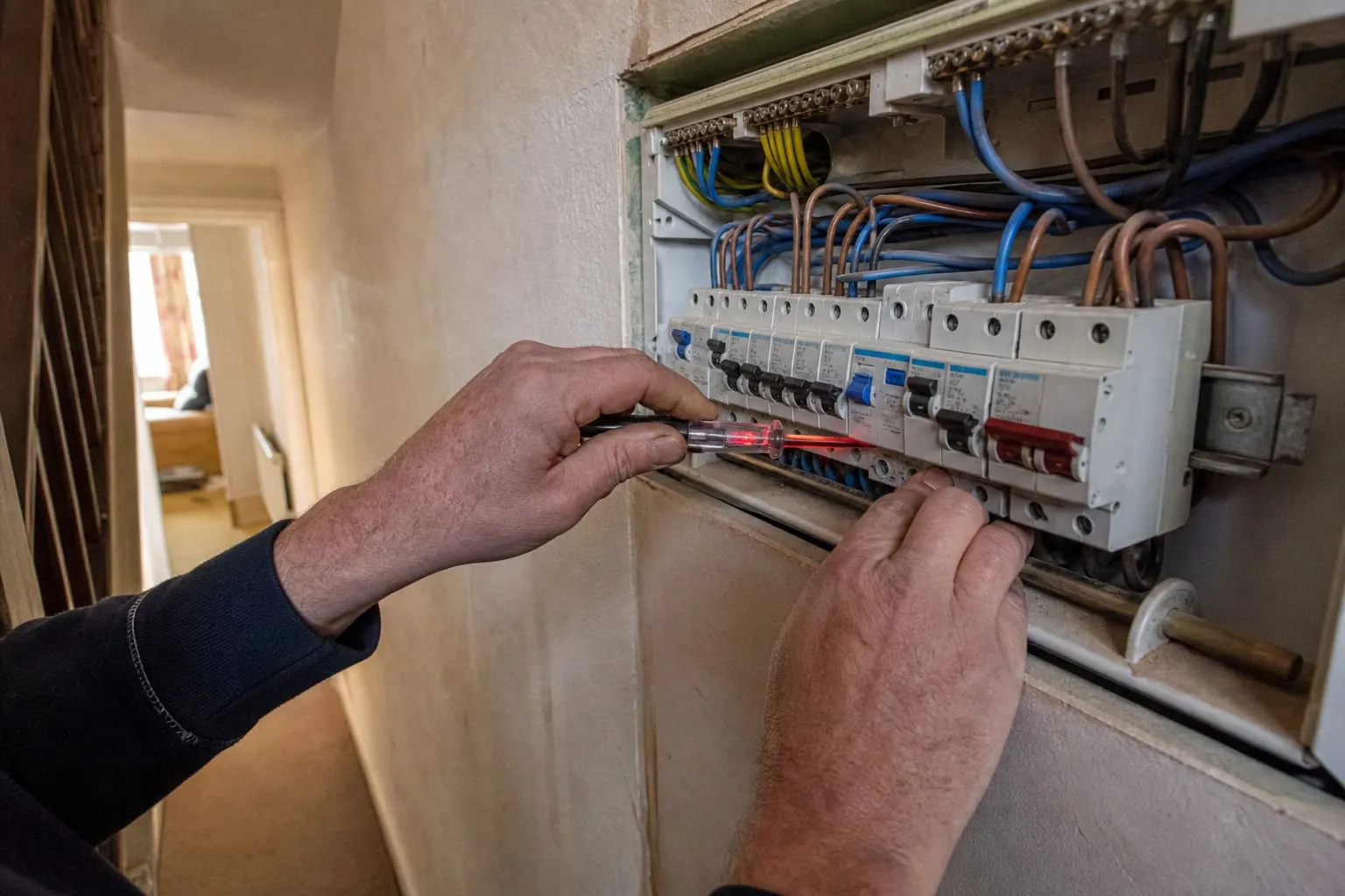 Fuse board open during electrical testing