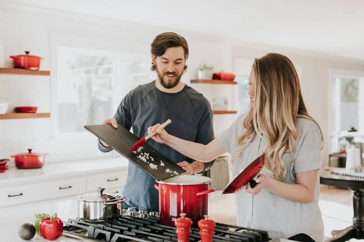 Gas cooker in a UK kitchen
