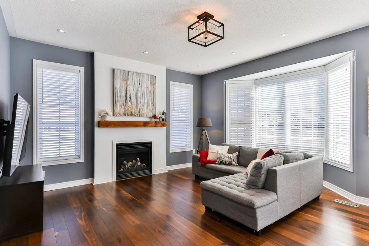 Living room in a rented property after maintenance